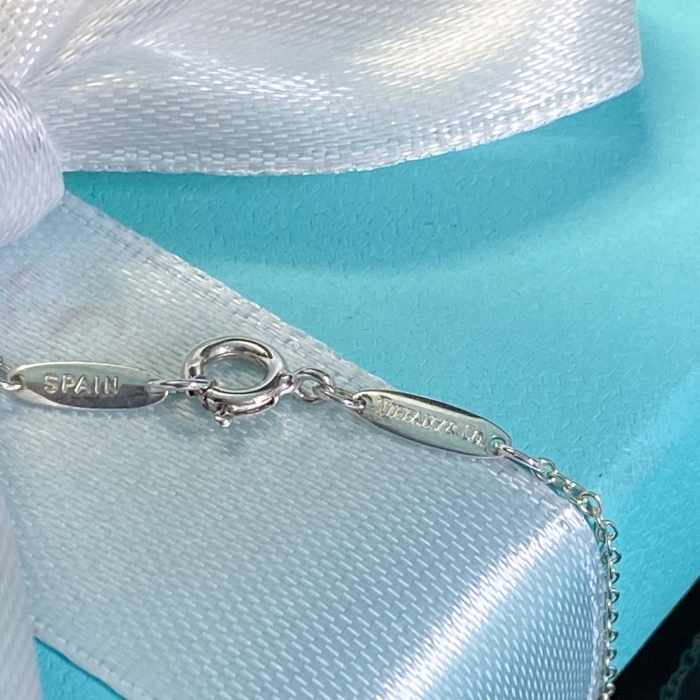 Tiffany & Co Elsa Peretti open heart necklace 16mm Silver 16” with Box - Picture 6 of 7